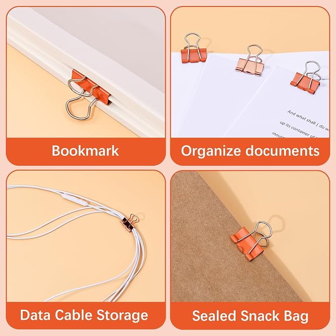 BAYTORY 40Pcs Binder Clips, Binder Clips Assorted Sizes, - Image 5