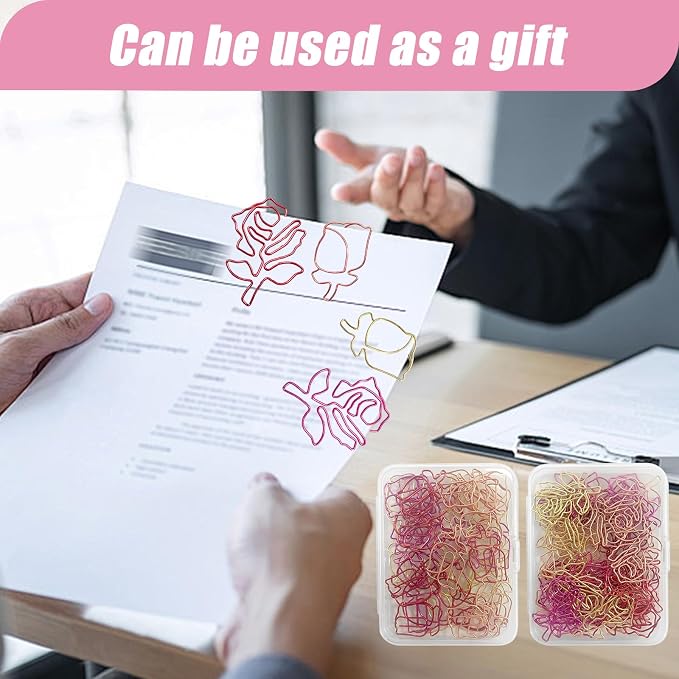 80 Pcs Cute Flower Paper Clips Set, Floral Paper Clips - Image 7
