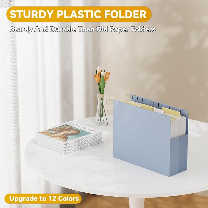 Extra Capacity Hanging File Folders Letter Size, Plastic Filing Cabinet Folders - Image 2