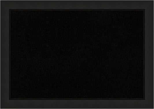 Amanti Art Black Cork Board for Wall, 19x27 Vision Board with Black Wood Frame, Medium Corkboard Office Decor for Home Organization, Casual Corkboard Pinboard to Display Items for Home Organization-DeskLoop Office