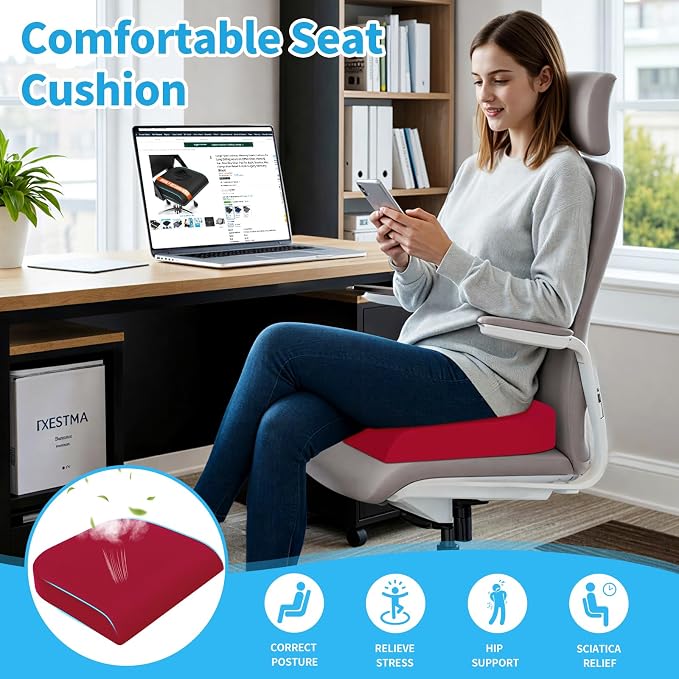 TranquilRelax Large Seat Cushion, Memory Foam Cushion - Image 7