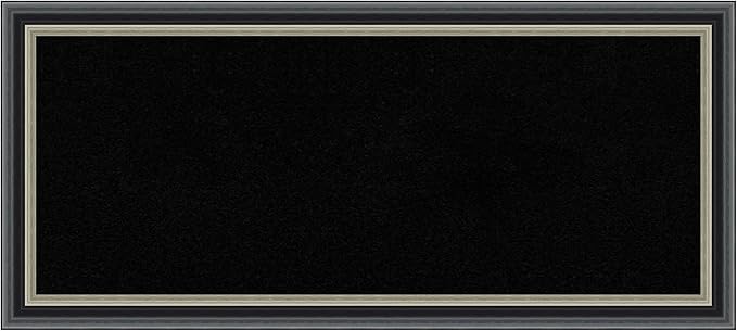 Amanti Art Black Cork Board for Wall, 15x33 Vision Board with Black Wood Frame, Medium Corkboard Office Decor for Home Organization, Modern Corkboard Pinboard to Display Items for Home Organization-DeskLoop Office