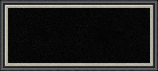 Amanti Art Black Cork Board for Wall, 15x33 Vision Board with Black Wood Frame, Medium Corkboard Office Decor for Home Organization, Modern Corkboard Pinboard to Display Items for Home Organization-DeskLoop Office