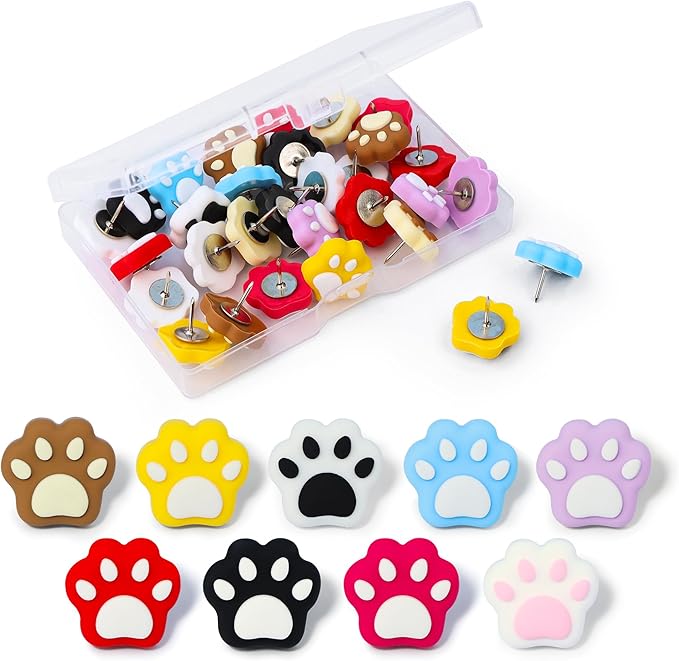 Decorative Cute Push Pins for Bulletin Board, Thumb Tacks, Cork Board Desk Wall by krastmon