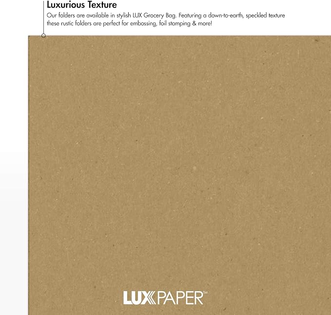 LUXPaper 9" x 12" Presentation Folders | Two Pocket | Grocery Bag Brown | 18pt. - Image 5