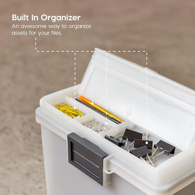 IRIS USA File Box WeatherPro Portable File Organizer Plastic File Box - Image 5