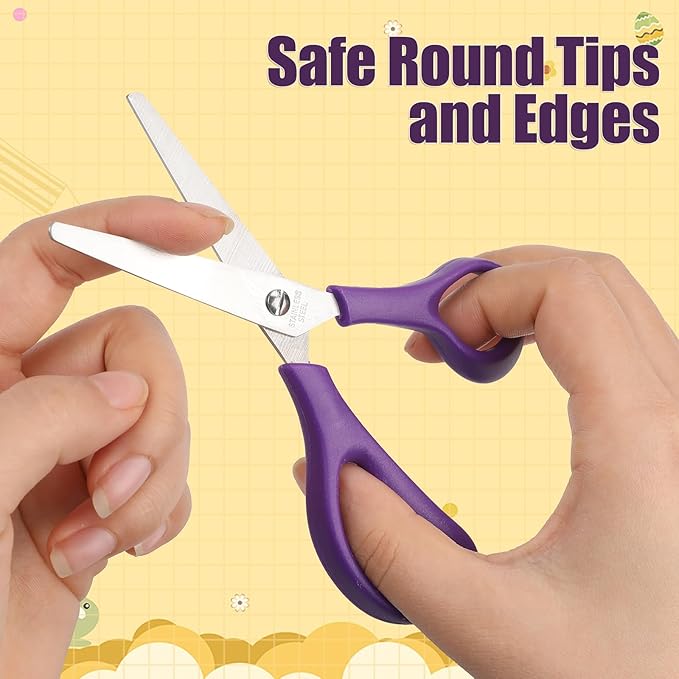BURVAGY 12Pack 5.5" Safety Small School Kids Student Round Blunt Tip Craft - Image 5