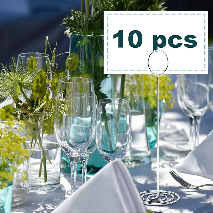 Hoewina 10Pcs Place Card Holder, Table Number Holders, Wire Picture Holder - Image 3