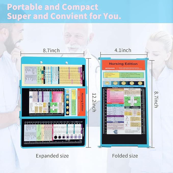 Nursing Clipboard Foldable Clipboard Pocket Size:Nursing Edition Cheat Sheets - Image 6