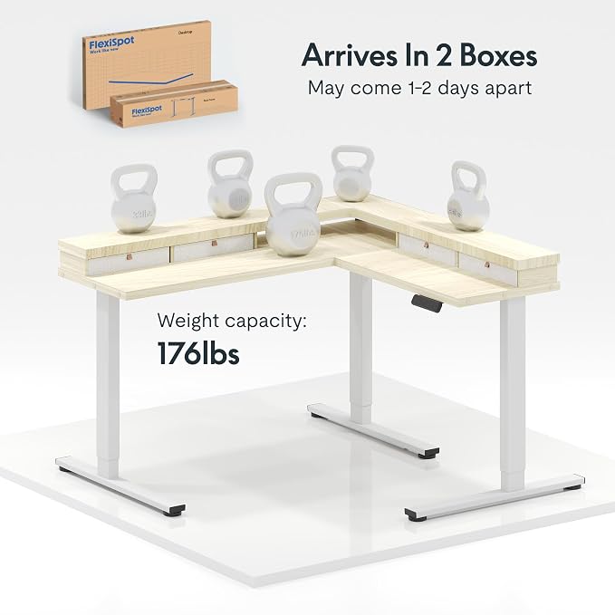FLEXISPOT 71" L Shaped Standing Desk Electric Corner Table - Image 8