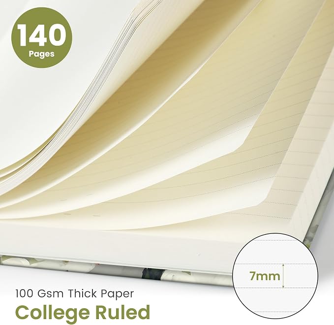Taja Spiral Journal Notebook for Women, Pretty Hardcover Lined Notebook for - Image 2