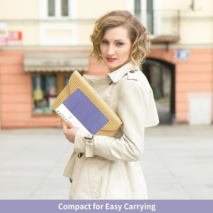 Spiral Notebook-6.10" x 8.19" College Ruled Journal with Inner Pockets and 160 Pages,PU Leather Cover Business Journal, Twin-Wire Binding Notebook Perfect for Office & Home School Supplies-DeskLoop Office