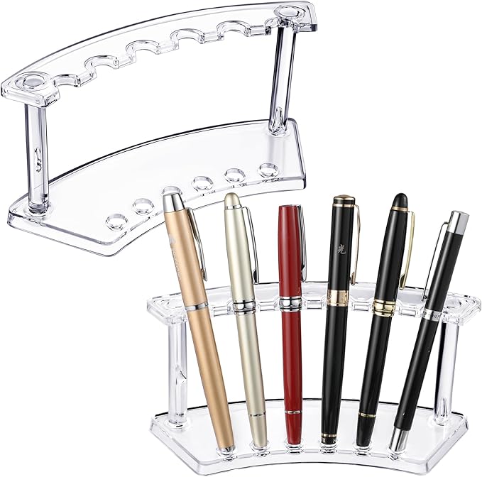 Tinlade 2 Pieces Plastic Pen Holder Stand Display Rack 6-Slot Pen Makeup Brush by Tinlade