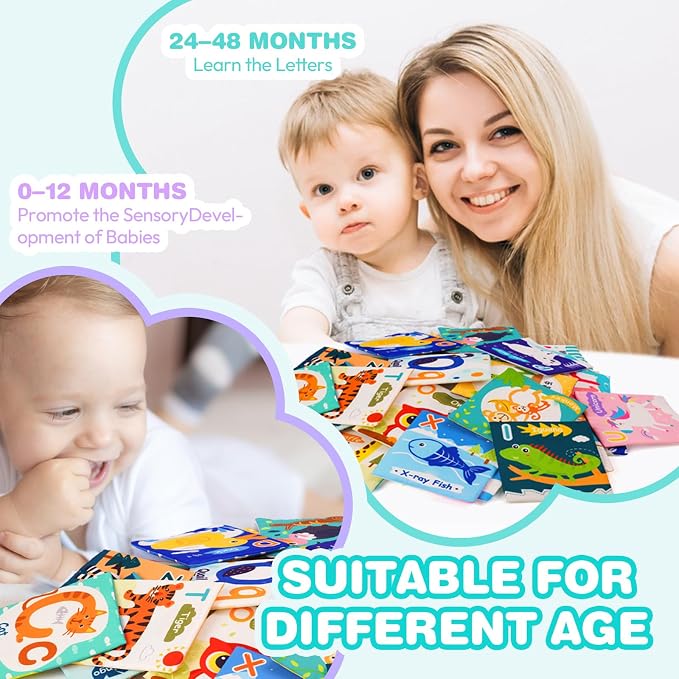 Jollybaby Reusable Soft Cloth ABC Alphabet/Letters Animal Flash Cards - Image 4