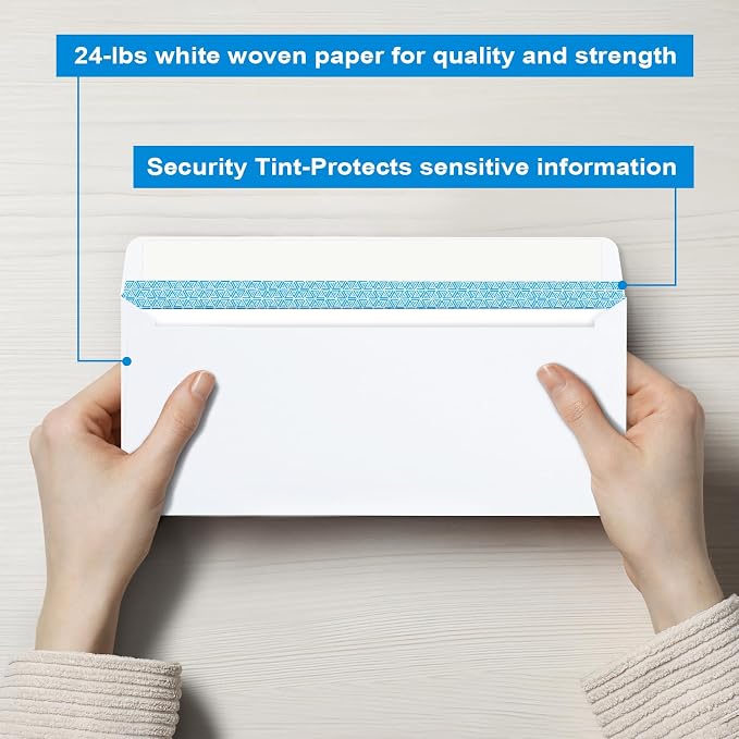 Vivin #10 Self-Seal Security-Tinted Business Envelopes - Image 4