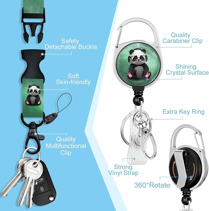 Piefly ID Badge Holder with Lanyard, Cute Badge Holder with Retractable Heavy - Image 4