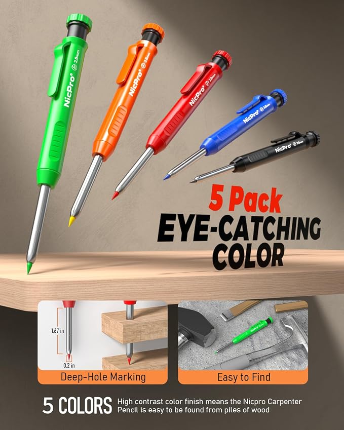Nicpro 31 Pack Carpenter Pencil Set - Image 2
