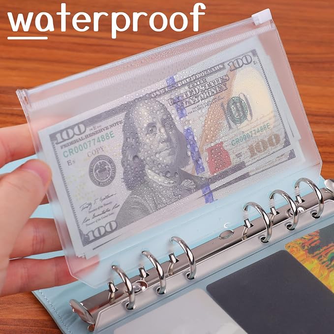 Antner 12pcs A6 Size Binder Pockets 6 Holes Budget Cash Envelopes - Image 4