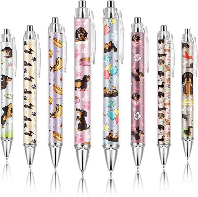 Ireer 8 Pcs Ballpoint Pens for Women 1.00 mm Cute Black Ink Fancy Pens Fine by Ireer