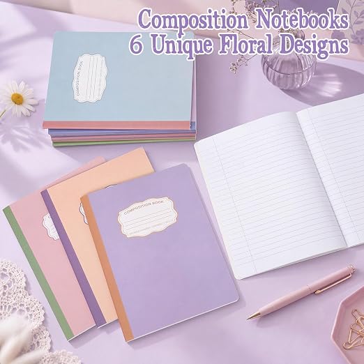 Eaasty 12 Pack Pastel Composition Notebooks Bulk 9.75" x 7.5" Wide Ruled - Image 3