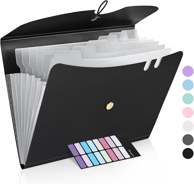 Sooez 7 Pocket Accordion File Organizer, Premium Expanding File Folder by Sooez