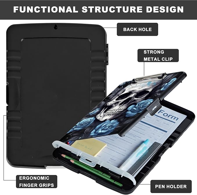 Clipboard with Storage, Heavy Duty Plastic Storage Clipboard with Low Profile - Image 6