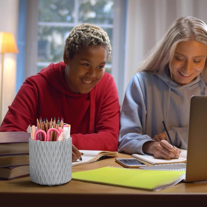 Pencil Holder - 360° Rotation, 5 Slot Desk Supplies - Image 5