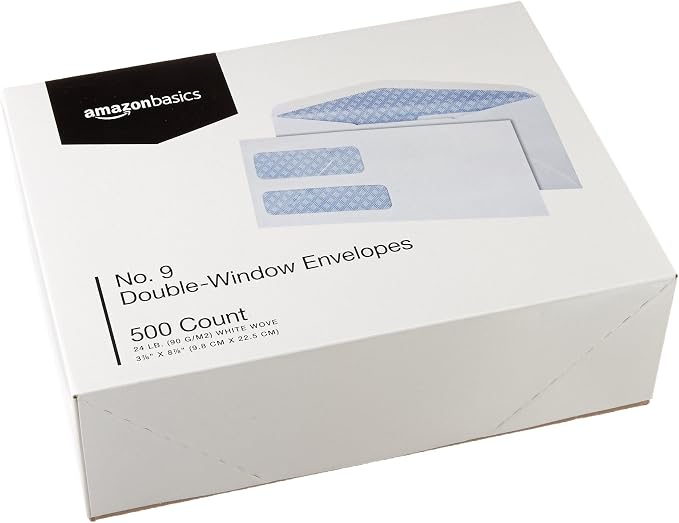 Amazon Basics #9 Double Window Security Gummed Business Envelopes - Image 6