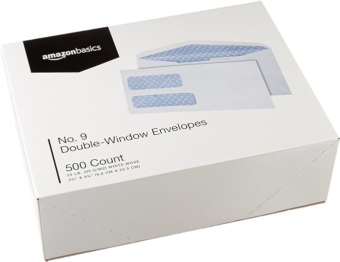 Amazon Basics #9 Double Window Security Gummed Business Envelopes - Image 5