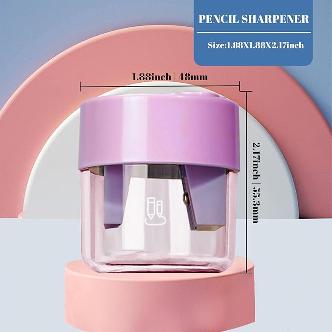 3 Pack Manual Pencil Sharpeners, Double Hole Design - Image 6