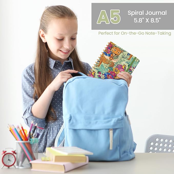 CICPAP Lined Spiral Journal Notebook, A5 College Ruled Notebook - Image 6