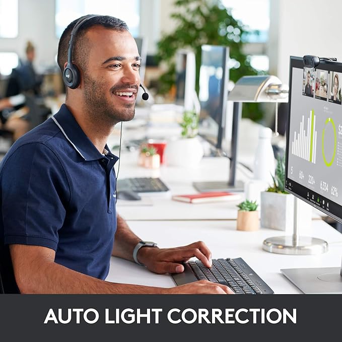 Logitech C270 Webcam, Widescreen Video Calling, Light Correction, - Image 4