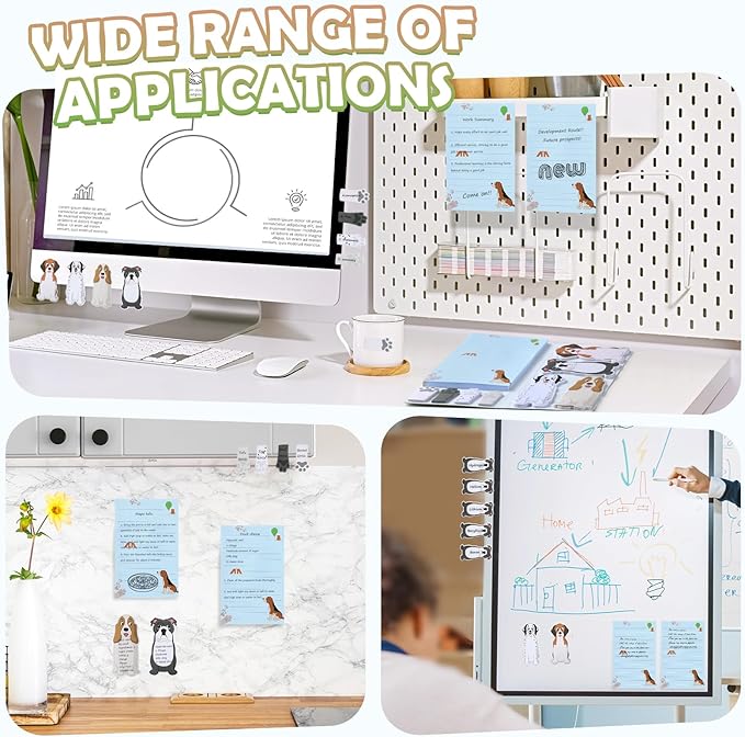Hommie Dog Sticky Notes Set, Planner Sticky Note Dividers Tabs 300 Sheets, Cute Animals Shape Markers Flags Self-Stick Memo Pads for Dog Lovers Home Office School Supplies-DeskLoop Office