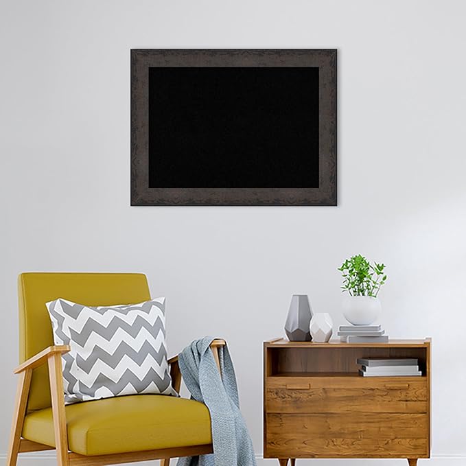 Amanti Art Black Cork Board for Wall, 25x33 Vision Board with Black Wood Frame, Medium Corkboard Office Decor for Home Organization, Modern Corkboard Pinboard to Display Items for Home Organization-DeskLoop Office