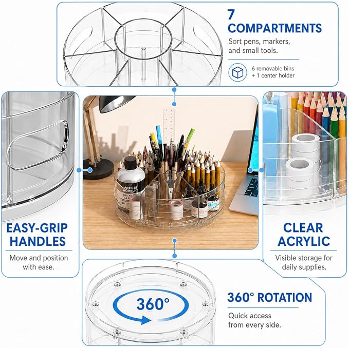 CraftGenes Rotating Organizer, Art Supply Organizer and Marker Organizer - Image 6