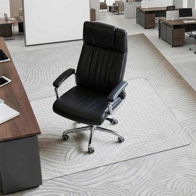 Office Chair Mat for Carpet: 30" x 48" Plastic Heavy Duty Computer Desk Mats by Labeta