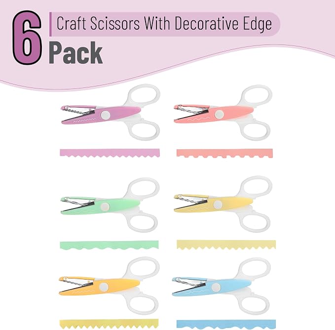 Mr. Pen- Craft Scissors Decorative Edge, 6 Pack, Scrapbooking - Image 2