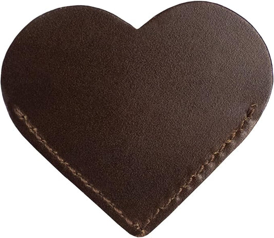 Jack&Chris Genuine Leather Heart Bookmark, Handmade Stitched Corner Page by JackChris