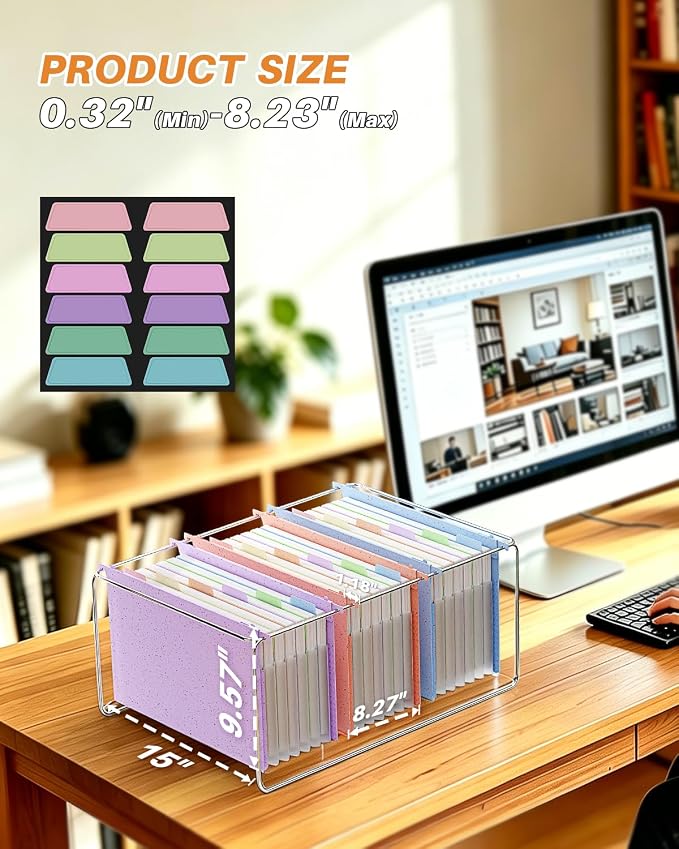 Ansook Legal Size Hanging File Folders, 7 Pockets 1.2" Accordion File Organizer - Image 4