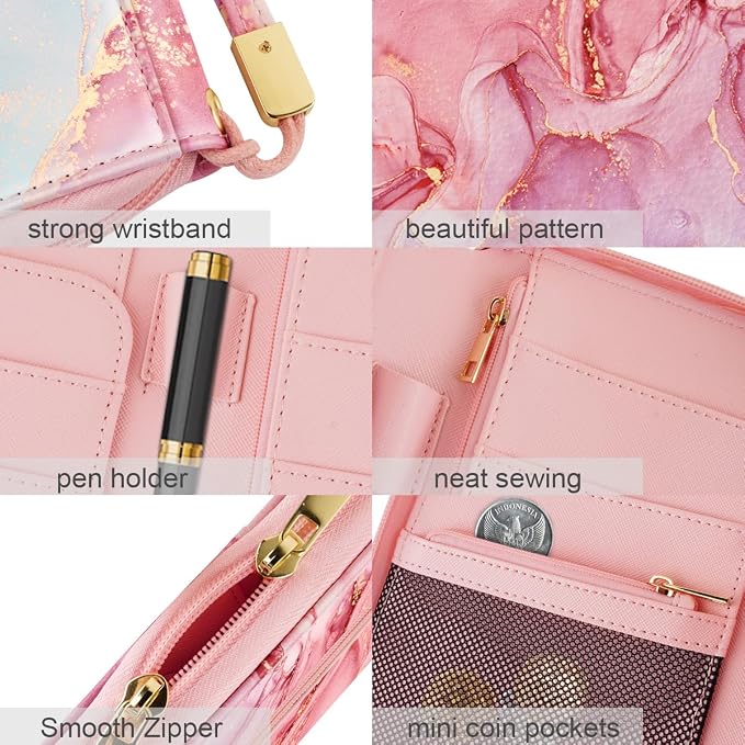 Family Passport Holder Wallet RFID Blocking Document Organizer PU Leather - Image 5