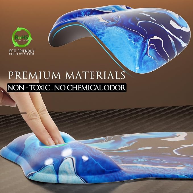 MROCO Ergonomic Mouse Pad with Gel Wrist Rest, 9.4 x 8.1 in, Gel Wrist Comfort - Image 3