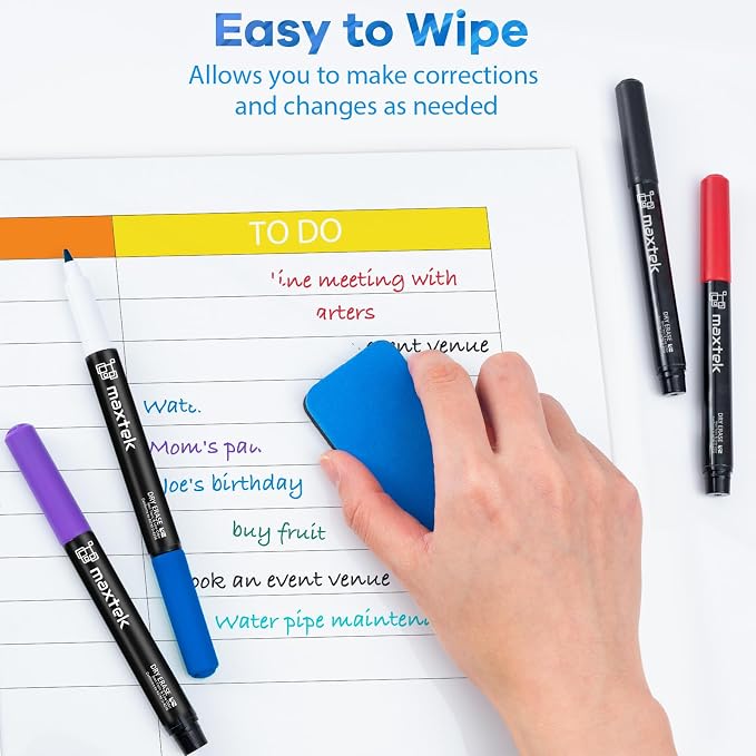 maxtek Dry Erase Markers, 0.7mm Ultra Fine Tip, Low Odor - Image 5