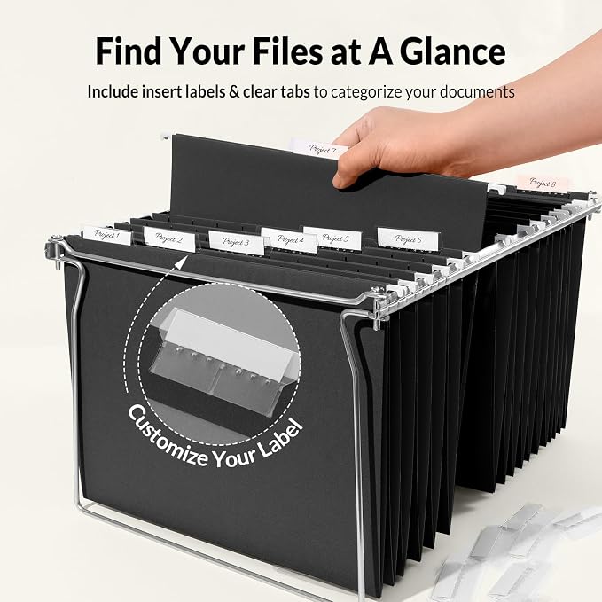 SUNEE 25 Pack Hanging File Folders, Hanging File Folders Letter Size - Image 2