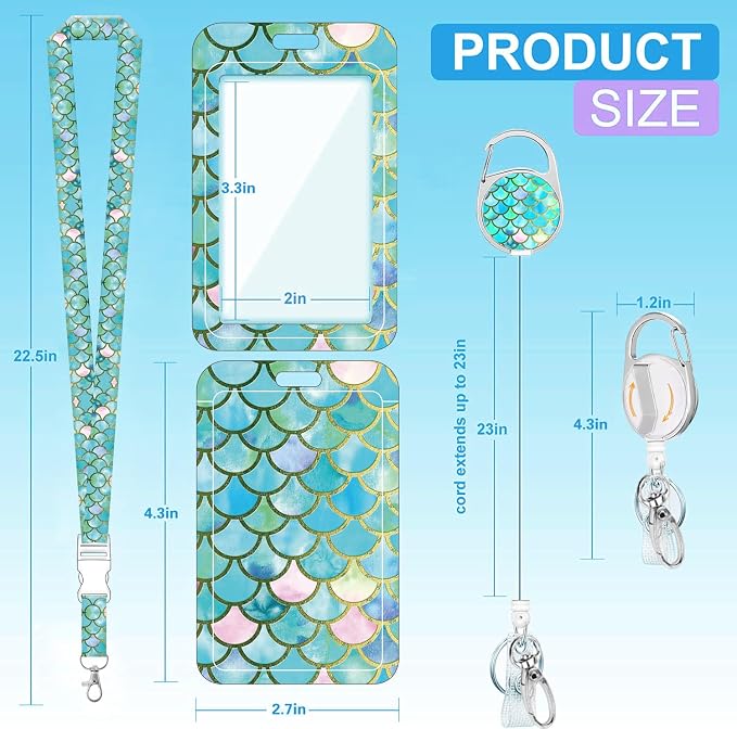 Badge Lanyard and ID Badge Holder, Retractable Badge Reels - Image 2