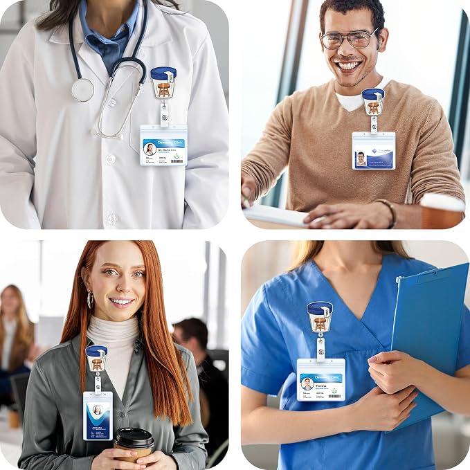 Stool Sample Bottle Funny Nurse Retractable Badge Reel Medical ID Holder | - Image 3