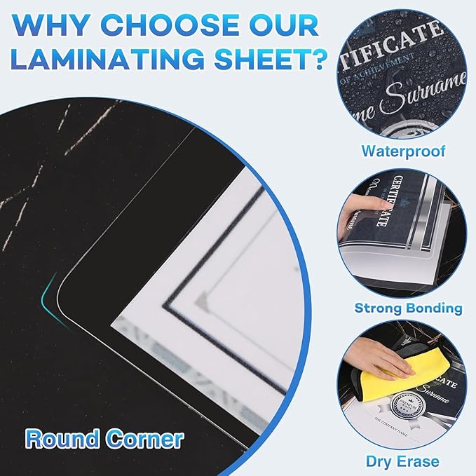 200 Pack Laminating Sheets, 3 mil, 8.9" x 11.4" Thermal Laminating Pouches Lamination Sheet Paper for Laminator, Clear, Letter Size, Office and School Supplies-DeskLoop Office