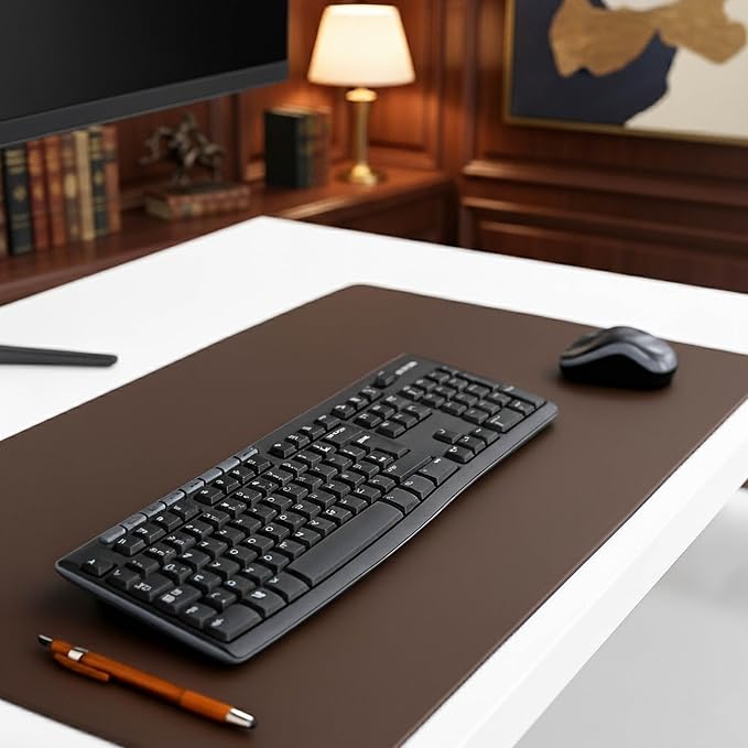 DACASSO Leatherette Keyboard/Mouse Desk Mat- Luxury Leatherette Desk Blotter - Image 7