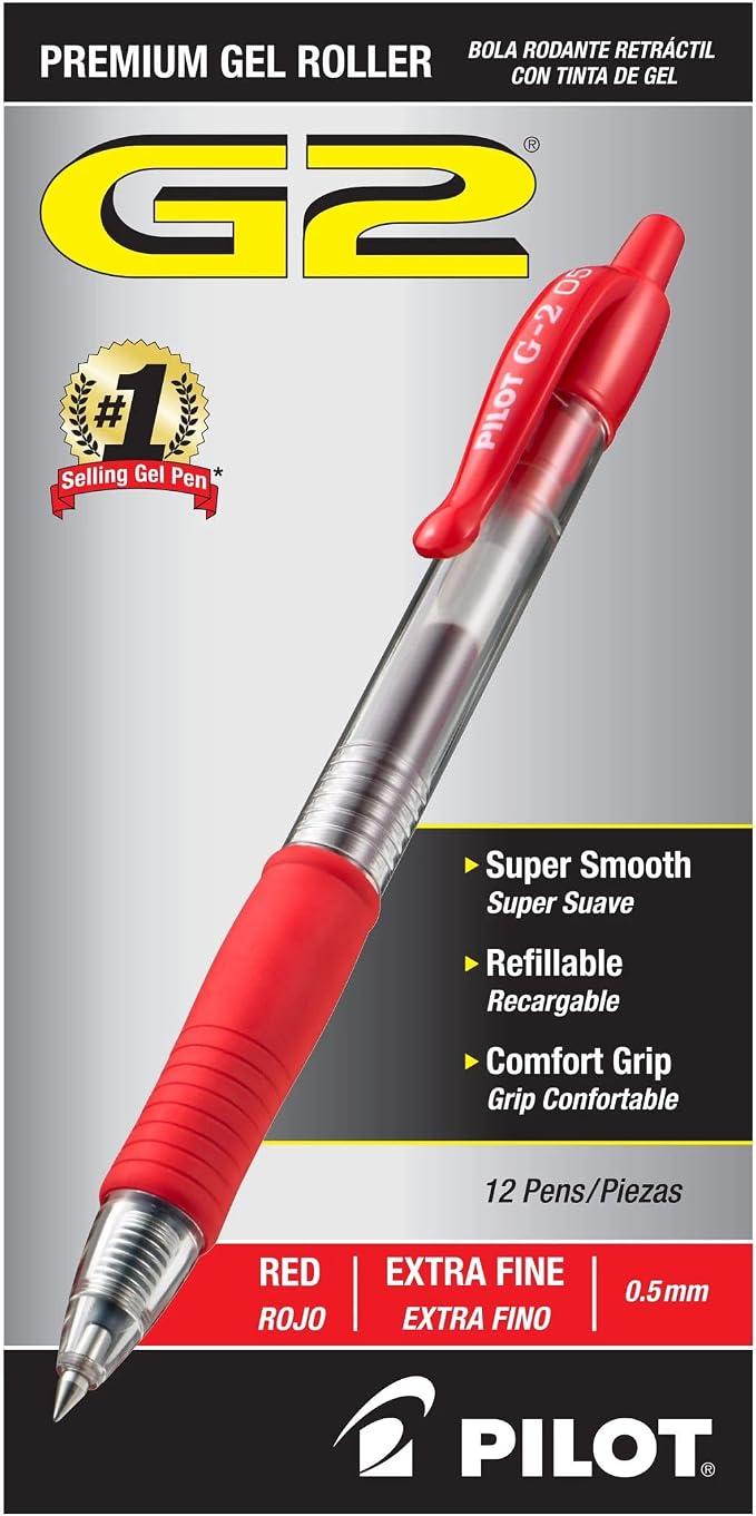 Pilot G2 Premium Refillable and Retractable Rolling Ball Gel Pens, Extra Fine - Image 2