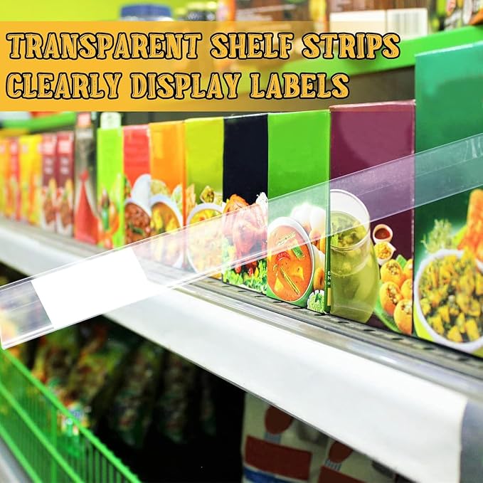 Fainne 50 Pcs Shelf Label Strips 1.25''H x 48 L Self Adhesive Shelf Label - Image 6