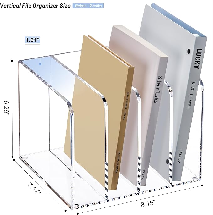 YUXUN Acrylic Magazine Holder, Book Storage-Office/Home/Classroom Organization - Image 2